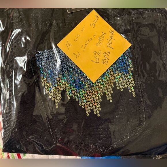 Express Women 4 Blue Stella Boot Leg Jeans Sequin Low Rise Denim Dark shimmery - Picture 5 of 16